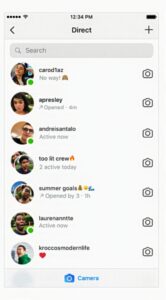 green dot or activity status alongside user icon in the direct inbox and other places on the Instagram